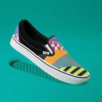 Panske Slip On Tenisky Vans Mash Up ComfyCush Siva Viacfarebný/Čierne/Biele VA03QZMXF